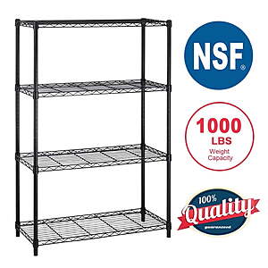 BestOffice 4-Shelf Metal Wire Storage Rack