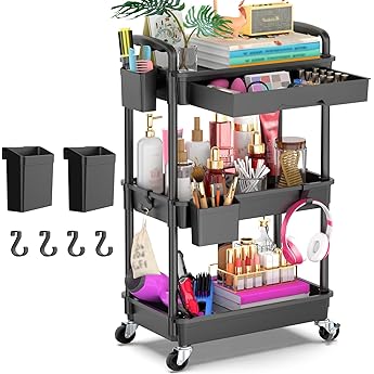 [Prime] 3-Tier SUNALLY Rolling Cart with Drawer